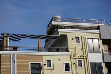 Modern residential building facade Indian architecture