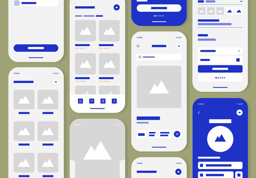 Furniture Ecommerce Mobile App Wireframe with Minimalist UI Layout