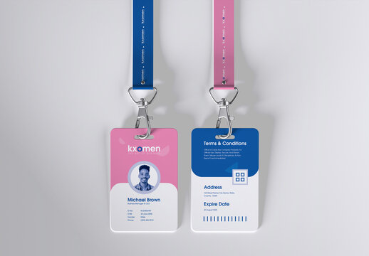 Modern Office ID Card and Lanyard Design
