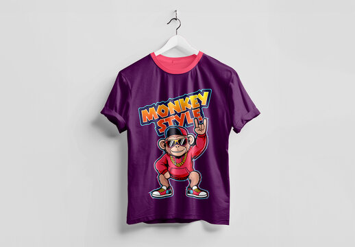 Munkey Style Colorful Tshirt Design Template