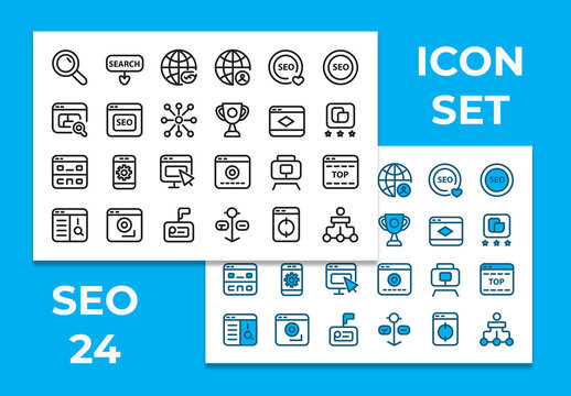 SEO and Digital Marketing Icon Pack Design