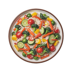 Delicious Fried Rice on Plates, Delicious homemade vegetable fried rice recipe