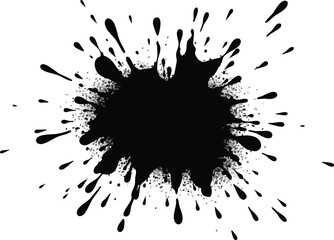 Dramatic black ink blot background for striking design elements and artistic layouts