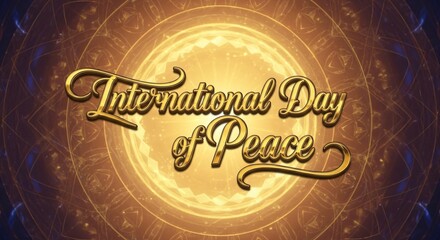 International Day of Peace Graphic Design Peaceful World Golden Energy Celebration