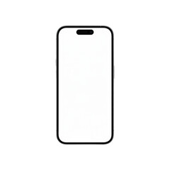 Modern black smartphone mockup with blank screen on a transparent background, Smartphone with Blank Screen Mockup