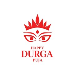 Fototapeta premium Vibrant red eyes of goddess durga symbolizing power and celebration of durga puja festival