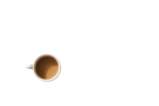 Overhead view of a coffee cup