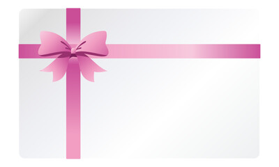ピンク色のリボンのついたギフトカードのイラスト