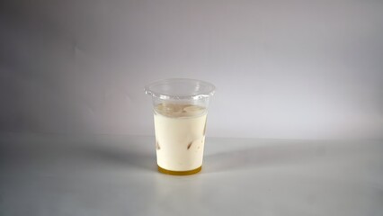 Refreshing Beverage in a Clear Plastic Cup