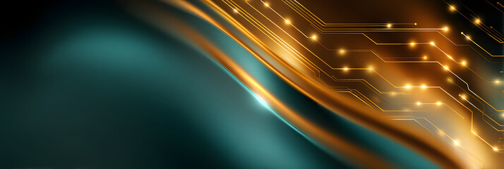 dark gradient with copper circuit lines and ai filter in abstract technology minimal digital tones