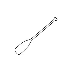 Wooden oar outline icon vector flat design on white background.