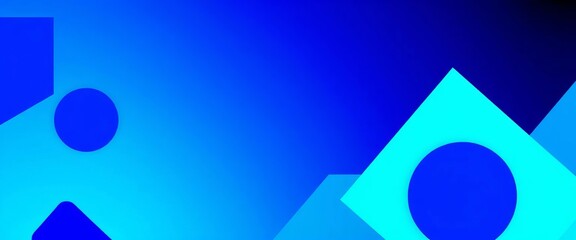 Abstract geometric shapes, vibrant blue background, minimalist design,  shapes,  creative
