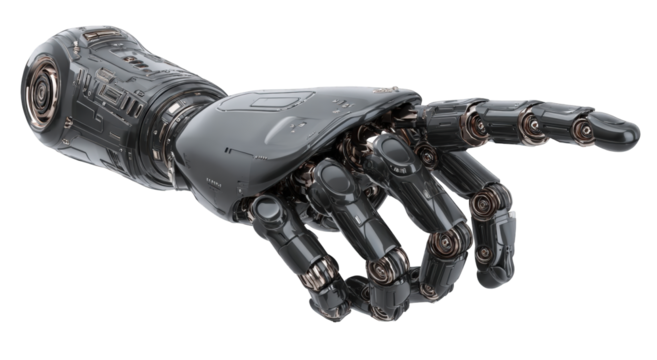 A robotic arm pointing