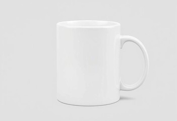 Obraz premium Classic white mug mockup, isolated grey background, ready for design, product photography, design
