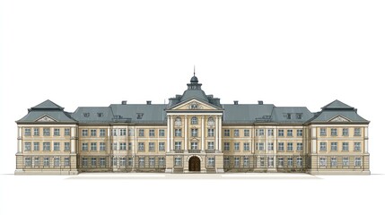 Obraz premium Beige classical building front view