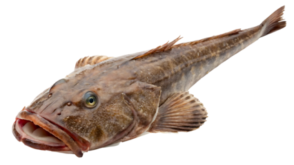 monkfish  on isolated transparent background