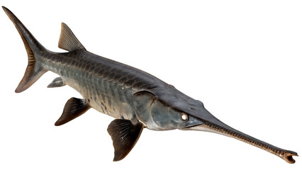 paddle fish  on isolated transparent background