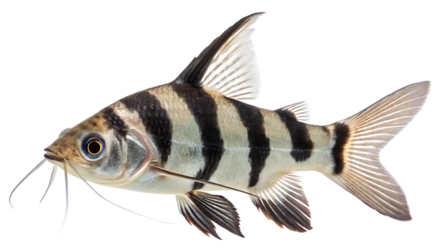  pictus cat fish  on isolated transparent background