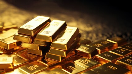 a real photo of gold bars.