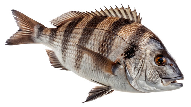 sheepshead fish on isolated transparent background