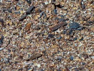 A full frame of wood chips.