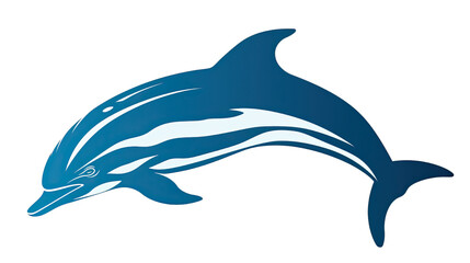 Fototapeta premium dolphin silhouette vector illustration on white background