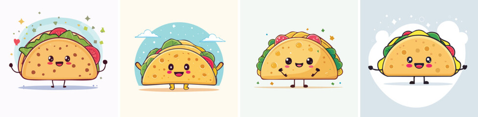 Chapati vector bundle of adorable cartoon characters combined into a fun and creative set.