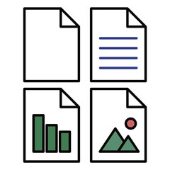 種類の違うファイルアイコンのセット