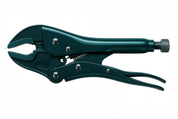 Studio shot of locking pliers with transparent background, ideal for projects related to mechanics, diy, and construction