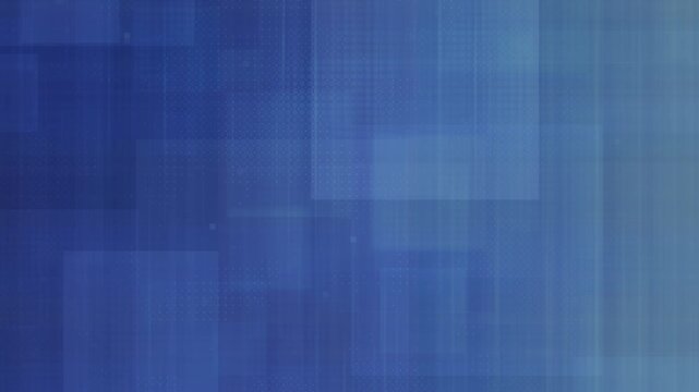 Blue abstract gradient background with floating square shapes in motion, vertical light streaks with smooth atmospheric transitions