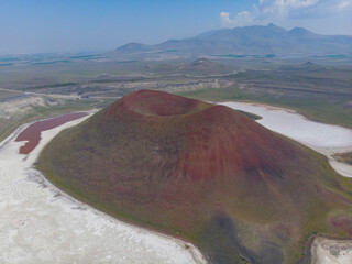 Aerial view of Meke crater lake
