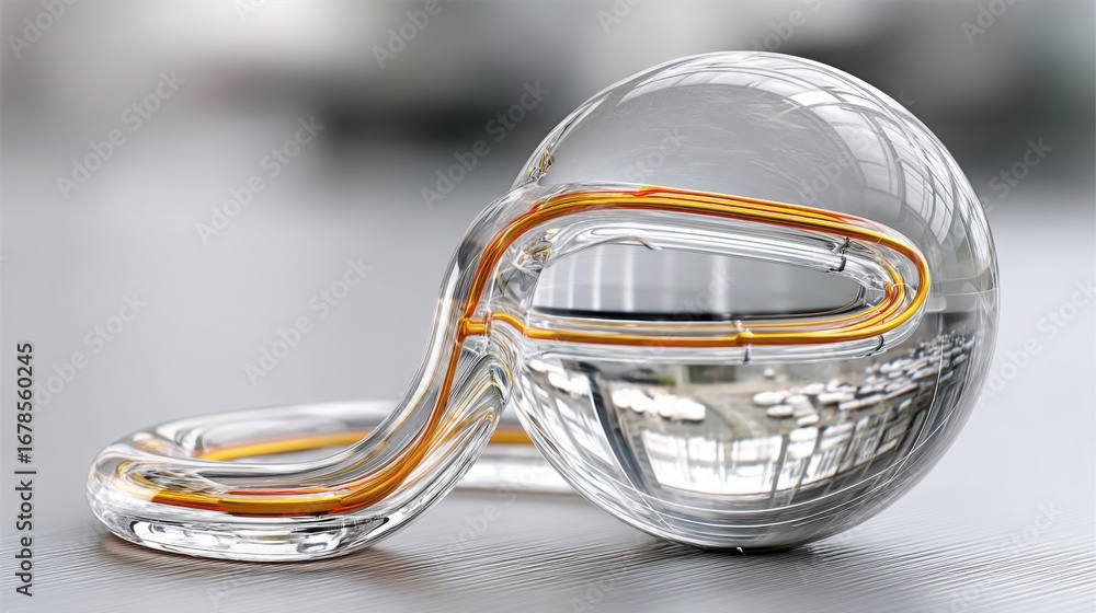 Poster a glass object resting on a table capturing the concept of transparency and modern design in everyda
