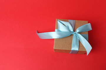 gift boxes on a red background
