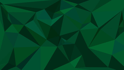 Abstract Green Polygon Geometric Background, Low Poly Triangle Pattern Design