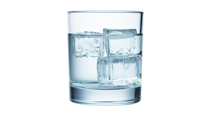 glass of water on white background