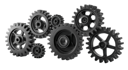 Interlocking gears in a 3D design