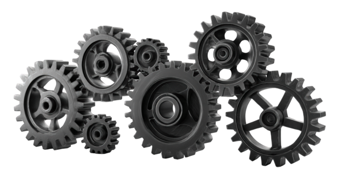 Interlocking gears in a 3D design