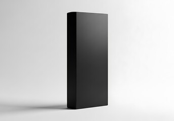 Tall Black Rectangular Box on White Background