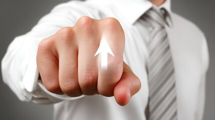 Man pointing his finger to emphasize intent and direct control over a technological interface or system component