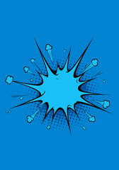 Comic Book Style Explosion Speech Bubble in Light Blue.
