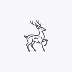 Obraz premium Deer logo style icon design template vector illustration