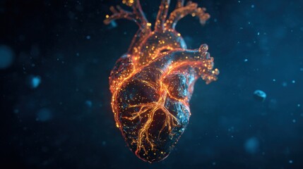 Glowing Particle Heart Digital Illustration