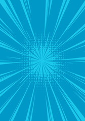 Obraz premium Dynamic Blue Comic Book Style Burst with Halftone Dots.