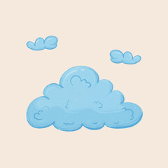 Cute Simple Clouds Hand drawing Texture Illustration Clip Art