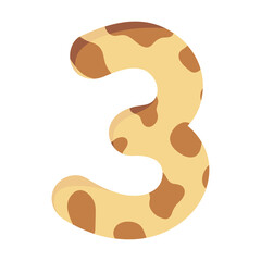  Animal Print Numbers 3 Stock Illustrations