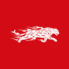 abstract tiger red background
