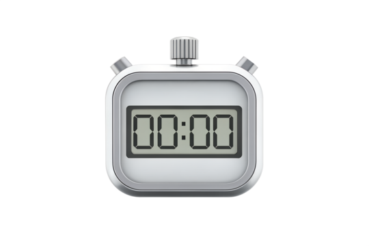 Classic stopwatch isolated on white background, photorealistic metal and glass textures. - Powered by Adobe