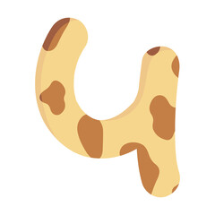  Animal Print Numbers 4 Stock Illustrations