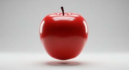 Obraz premium Shiny red apple on white background