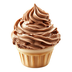 Delicious chocolate ice cream in a waffle cup a sweet treat